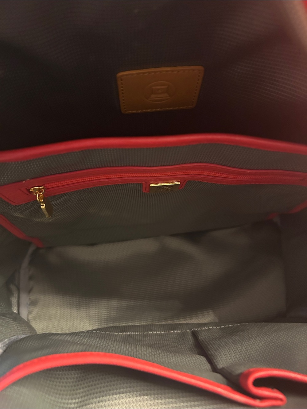 MCM Red Logo Backpack with Gold Hardware - Picture 5 of 10
